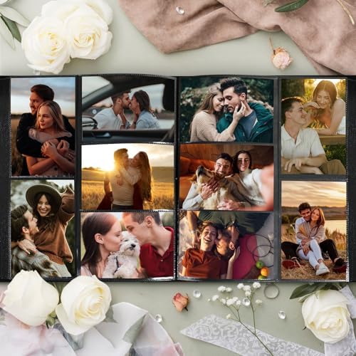 Lanpn Couple Photo Album 4x6 600 Pockets - The Story of Us, Linen Large Wedding Anniversary Picture Albums Book Horizontal Vertical Photo for Newlywed Engagement Love Stories Valentine's Day (Grey) - Image 4