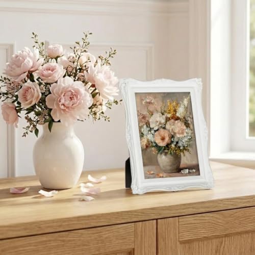 Vintage White Picture Frame 4x6, Antique Wedding Photo Frame Décor - Image 2