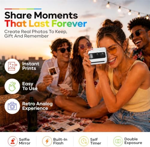 Polaroid Go Generation 3 Instant Film Camera Bundle with Go Color Film 16 Exposures, Protective Hard Case, Wrist Strap & Accs. for Instant Photography (White) - Image 4