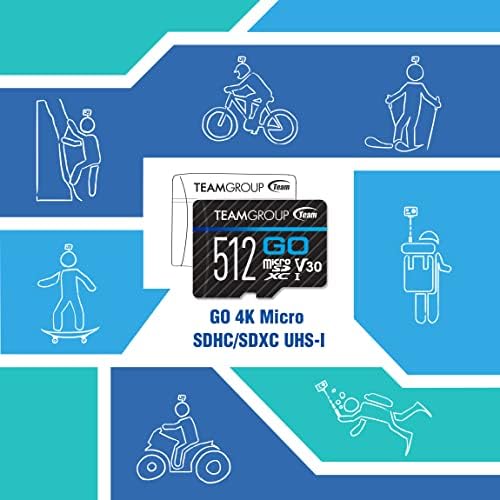 TEAMGROUP GO Card 128GB x 5 Pack MicroSDXC UHS-I U3 V30 4K for Action Cameras & Drone High Speed Flash Memory Card with Adapter for Outdoor Sports&Vlog, 4K Shooting,GoPro&Insta360&DJI TGUSDX128GU363 - Image 5