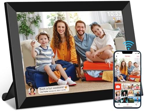 32GB FRAMEO 10.1 Inch Smart WiFi Digital Photo Frame 1280x800 IPS LCD Touch Screen, Auto-Rotate Portrait and Landscape, Built in 32GB Memory, Share Moments Instantly via Frameo App from Anywhere by Akimart