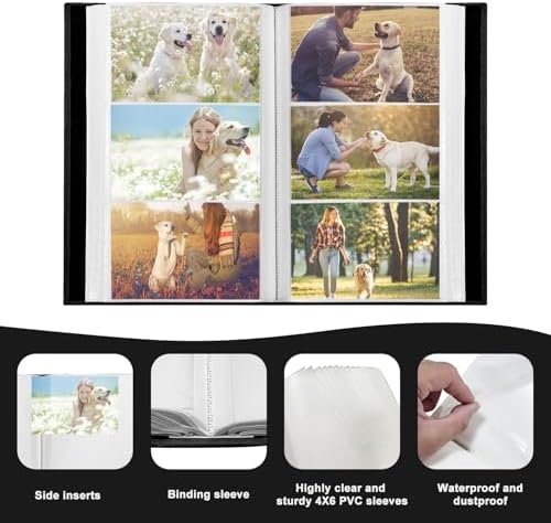 Photo Album 4x6 with 420 Pockets, Slip-in Picture Albums, Linen Cover Memory Book with Front Window, Vertical pages Photo Book for Wedding, Family, Anniversary, Baby, Vacation(Black) - Image 3