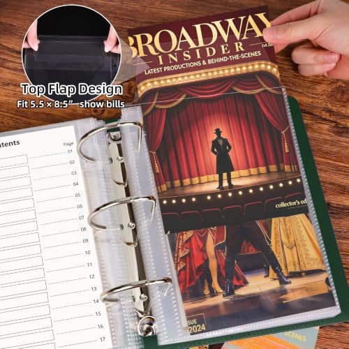 HAUTOCO Show-Bill Binder with 36 Sleeves for 8.5" x 5.5" Broadway Programs - Image 4