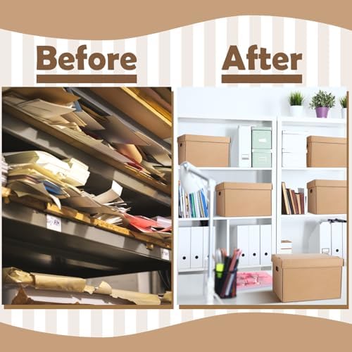 10 Pcs 15 x 12 x 10 Inch Archival Storage Cartons Acid Free, Kraft - Image 5