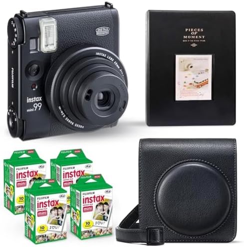 Fujifilm Instax Mini 99 Instant Camera Vintage Black. + Value Pack (40 Sheets) Shutter Accessories Bundle, Includes Style Compatible Carrying Case, Black Photo Album 64 Pockets by FUJIFILM