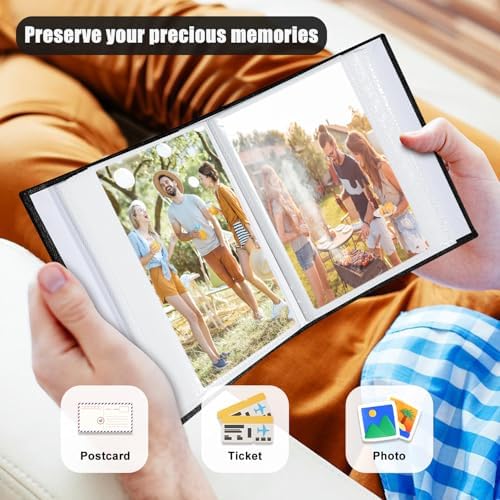 Photo Album 4x6 100 Pockets, Linen Cover Top Loader Vertical, Slip-in Picture Black Pockets Albums for Wedding, Family, Anniversary, Baby, Vacation - Image 4