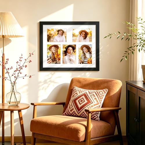 DUENPY 10.5x13 5 Opening Collage Frame For 5 3.5x5 Photos Black - Image 7