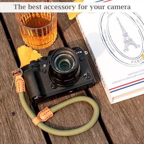 VOVMOEYA Rope Camera Wrist Strap,Camera Hand Strap Compatible with A6400 A6000 A7 IV,for Fujifilm X100V for Nikon Zf Z30 for Canon EOS R6 R7 R8 R10 Camera Wrist Straps for dslr - Green - Image 4