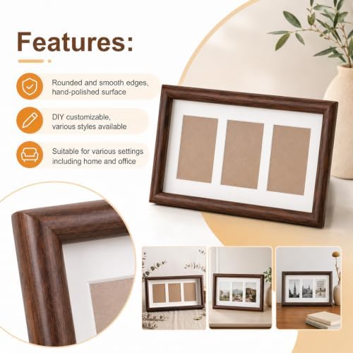Multi Picture Frame 2x3 3 Picture Frame Wood Wallet Size Pictures Frames - Image 4