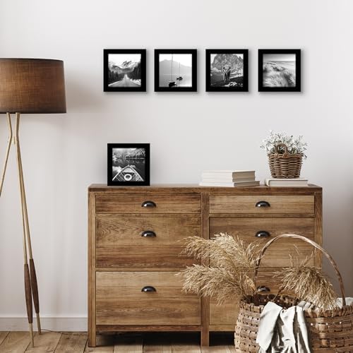 Americanflat 6x6 Picture Frame 5-Pack - Slim Molding - Black - Image 5