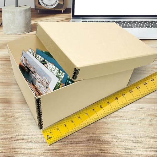 Golden State Art, Archival Photos Storage Boxes, 5"x8"x12", Tan - Image 3