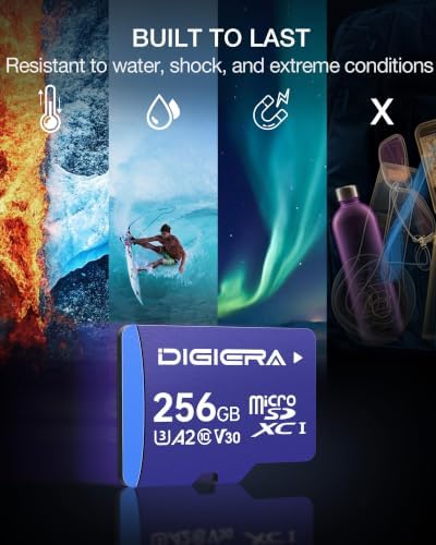DIGIERA 256GB LT100 microSDXC UHS-I Memory Card with Adapter - up to 170MB/s, C10, U3, V30, 4K, A2, Micro SD Card for Smartphones, Tablets, Cameras, Gaming Consoles, and Drones (1 Pack) - Image 7