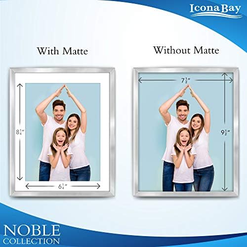 Icona Bay 8x10 Picture Frames (Silver, 6 Pack), Modern Professional Frame Set, Noble Collection - Image 3