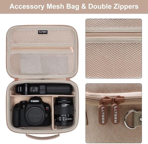 Small Camera Case Bag for Canon EOS Rebel T7/R50//R100 DSLR Camera Beige - Image 4