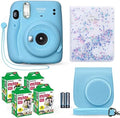 Fujifilm Instax Mini 11 Instant Camera Sky Blue + Fuji Film Value Pack (40 Sheets) + Shutter Accessories Bundle, Incl. Compatible Carrying Case, Quicksand Beads Photo Album 64 Pockets by FUJIFILM