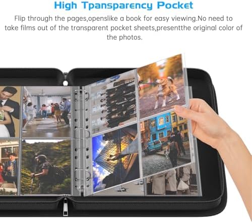 Tamfile Large 4x6" 400 Pocket Album, Fireproof Photo Binder with Plastic Sleeves (50 Pages), Waterproof Heavy Duty Photo Portfolio Folder with Clear Sheet Protectors, Each Page Holds 8 Pictures - Image 4