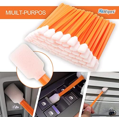 AAwipes Foam Swabs (1000 pcs Large Rectangular Foam Tips, 5.25", Orange) Cleanroom Foam Cleaning Swab for Roland Printers, Inkjet Printer, Air Conditioner, Car Vent, etc (C714C) - Image 3