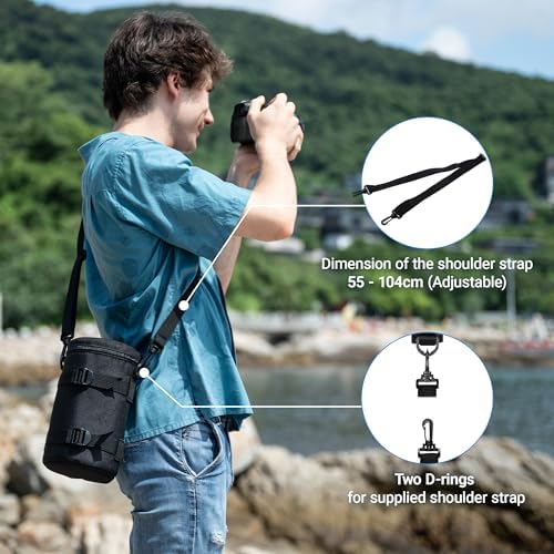 JJC Camera Lens Pouch Case for Canon/NIKKOR 70-200mm Fuji XF 50-140mm Lens - Image 5