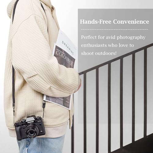 VOVMOEYA Nylon Braided Camera Rope Strap, Camera Neck Shoulder Strap with O-Ring for DSLR & Mirrorless Camera - Black - Image 3