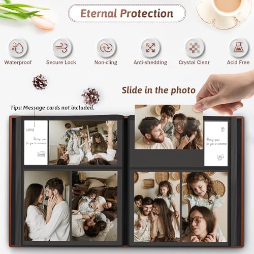 Popotop 4x6 Photo Album Holds 300 Pictures, Vegan Leather Hardcover - Image 3