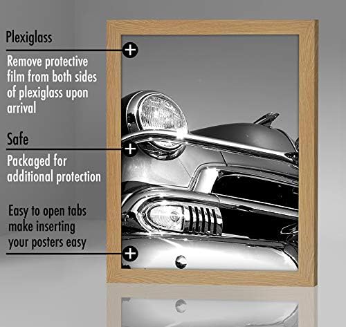 Americanflat 18x24 Poster Frame - Pine Engineered Wood with Polished Plexiglass - Wide Picture Frame for Vertical or Horizontal Wall Display - Epic Collection - Pine - Image 6