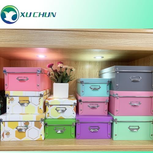 XUCHUN Foldable Plastic Storage Boxes with Lids - Decorative Organizer for Clothes, Shoes, Office & Keepsakes | Multi-Size Nesting Design, Space-Saving Memory Box - Image 6
