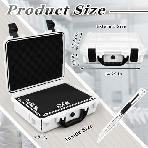 Relaxweex 14.3 x 11.4 x 4.5 Inch Hard Case, Stripe Shell, White - Image 2
