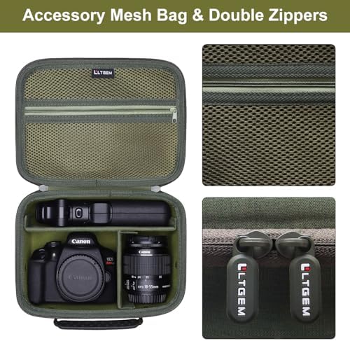 Small Camera Case Bag for Canon EOS Rebel T7/R50//R100 DSLR Camera Green - Image 4