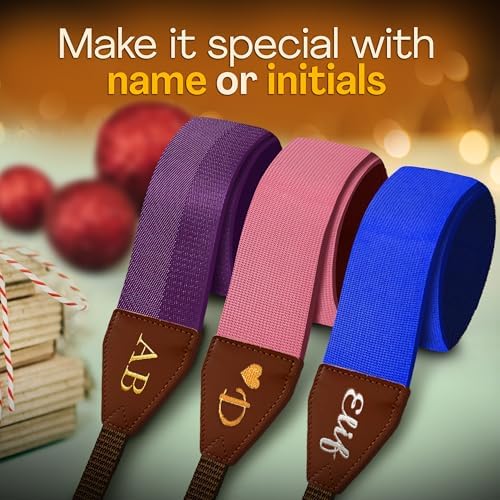 Art Tribute Camera Strap Personalized With Name - Shoulder, Crossbody & Neck Camera Strap for Photographers, Fits All Cameras, Canon Nikon Sony Fujifilm, Padded Strap W/Quick Release & Leather Ends - Image 2