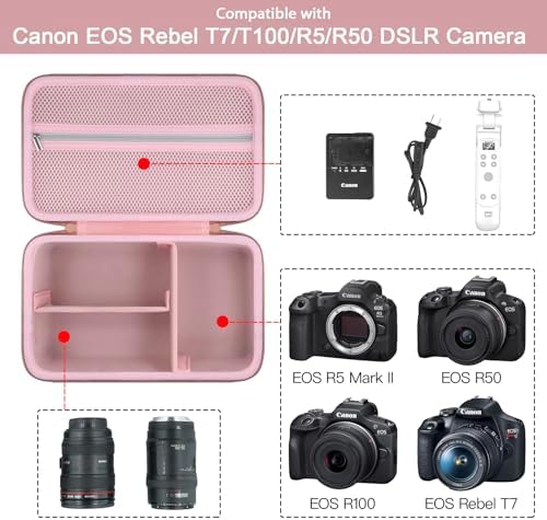 Hard Case for Canon EOS Rebel T7/T100/R50/R100 DSLR Camera with Lens - Image 3