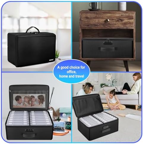 ENGPOW Fireproof Photo Storage Box 5" x 7" Photo Case(Clear),16 Inner Photo Keeper Organizer with Lock, Collapsible Portable Acid-Free Photo Storage Container with Handle for Picture, Valuables - Image 4
