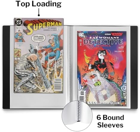 Dunwell Comic Book Storage Album (2 Pack), For Current, Silver Age, Regular Bagged and Boarded, Binder with 6 Super Heavyweight Sleeves, Clear View Cover and Spine, Gift for Comic Collectors - Image 4