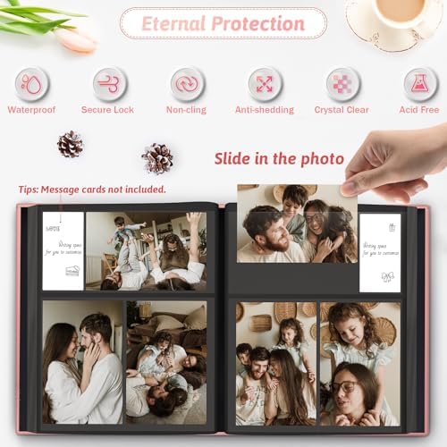 Popotop 4x6 Photo Album Holds 300 Pictures, Vegan Leather Hardcover - Image 3