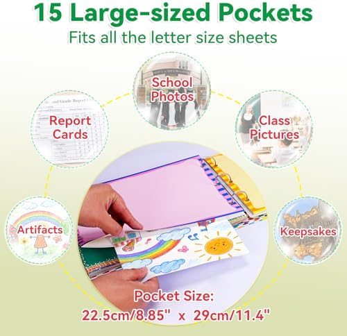 Large School Memory Book Keepsake Photo Album Scrapbook for Kids - Image 4