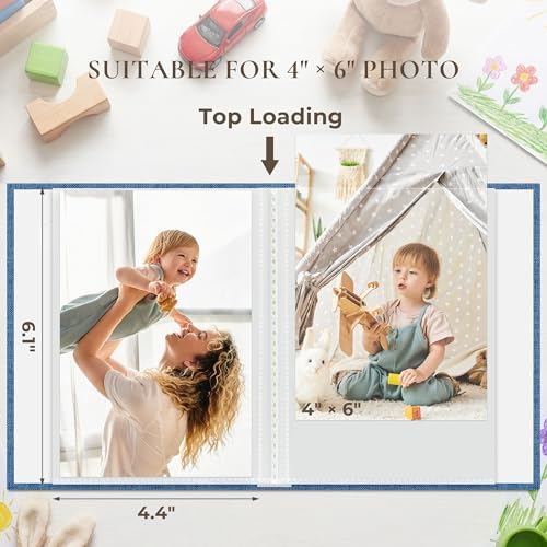 Vienrose 4x6 Mini Photo Album, 2 Pack, 52 Photos, Blue - Image 2