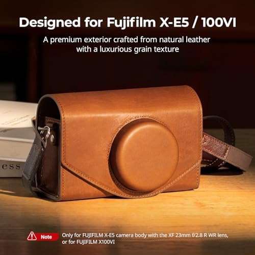 SmallRig Leather Case Bag for FUJIFILM X-E5 / X100VI, for Ricoh GR IV/GR III, Carrying Case with Magnetic Closure, Protective Pouch, Compact Storage Bag, Crossbody Bag, Shoulder Strap, Brown-5986 - Image 2