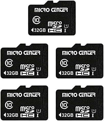 Micro Center 32GB Class 10 MicroSDHC Flash Memory Card with Adapter, 5Pack by MICROCENTER