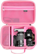 RAIACE Hard Case Compatible with Sony Alpha 7 II III IV/7R V Camera, for Nikon, for Canon, for Pentax and More. Large Capacity With Mesh Pocket for Lens, Charger, Cables, Cards and Accessories.-Pink by RAIACE