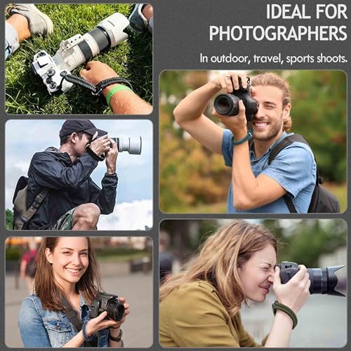 Paracord Camera Wrist Strap Lanyard-Quick Release for DSLR Mirrorless White - Image 3
