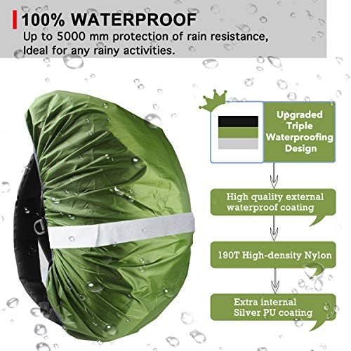 Frelaxy Hi-Visibility Backpack Rain Cover with Reflective Strip 100% Waterproof Ultralight Backpack Cover, Storage Pouch, Anti-Slip Cross Buckle Strap, for Hiking, Camping, Biking, Outdoor, Traveling - Image 3