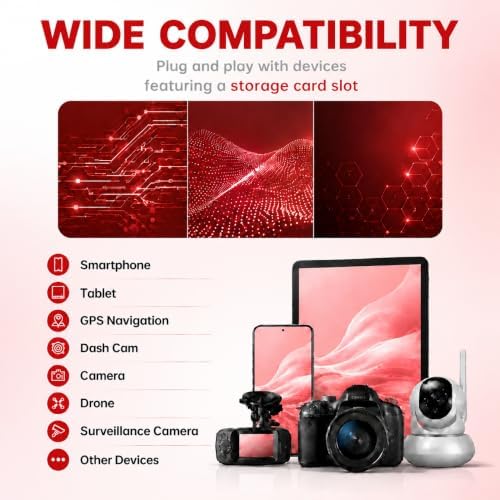 SD Card with Adapter, Memory TF Card, UHS-I C10 A1 Memory Card for Smartphones, Tablets, Cameras and Dash Cam - Image 2