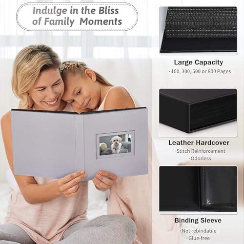 Popotop 4x6 Photo Album Holds 300 Pictures, Vegan Leather Hardcover - Image 4
