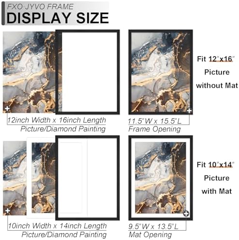 12x16 Frame Set of 4 for Diamond Art Painting 30x40cm Engineered Wood Black - Image 3