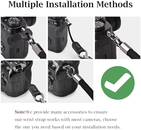 VOVMOEYA Nylon Braided Camera Rope Strap, Camera Neck Shoulder Strap with O-Ring for DSLR & Mirrorless Camera - Black - Image 5