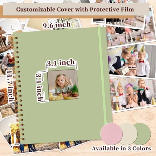 8.5x11 in DIY Photo Album Scrapbook, Window, Green - Image 5