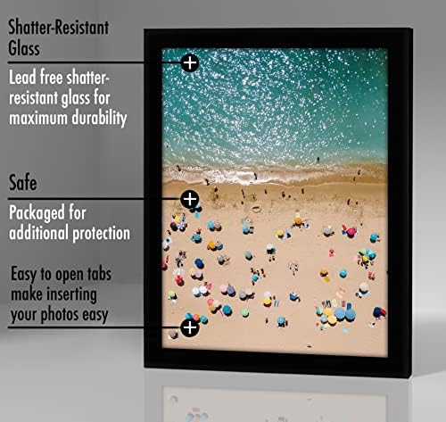 Americanflat 11x14 Picture Frame with Shatter-Resistant Glass - Signature Collection - Gallery-Style Frames Made of Engineered Wood - Photo Frame for Wall Display - Black - Image 3