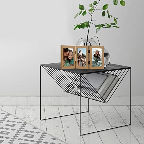 Americanflat 4x6 Hinged Triple Picture Frame - Engineered Wood - Dark Oak - Image 4