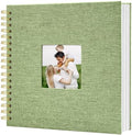 Scrapbook Photo Album Linen Cover, 8 x 8 Inch Hardcover Kraft White Pages Memory Book, for Travel Wedding Guest Book Christmas Baby Shower (40 Sheets/ 80 Pages,GrassGreen) by HenPisen