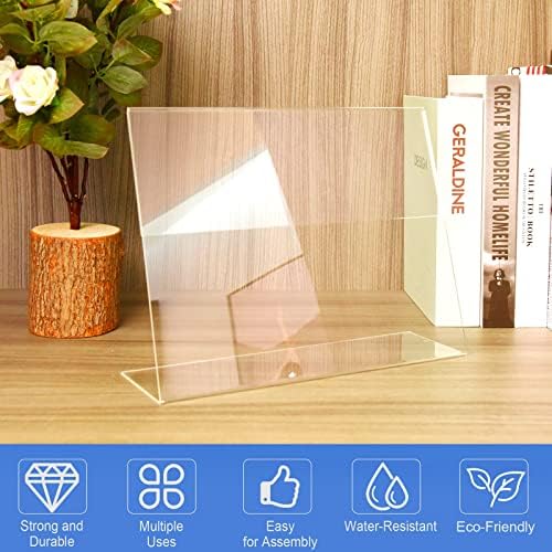 Acrylic Sign Holder 8.5 x 11 Horizontal 6 Pack Slant Back Acrylic Stands for Display Plexiglass Clear Acrylic Display Stands for Ad Frame, Picture Photo Frames, Promotions, Restaurants, Office - Image 5