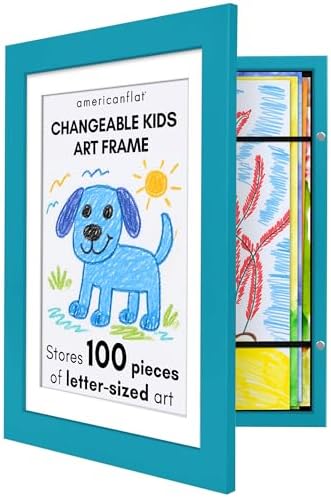 Americanflat 8.5x11 Changeable Kids Art Frame - Aquamarine by Americanflat